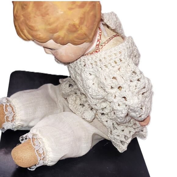 Early 1900s Antique 12” Minerva Tin Head Doll w/Jointed Kid Leather Body German - Picture 13 of 13